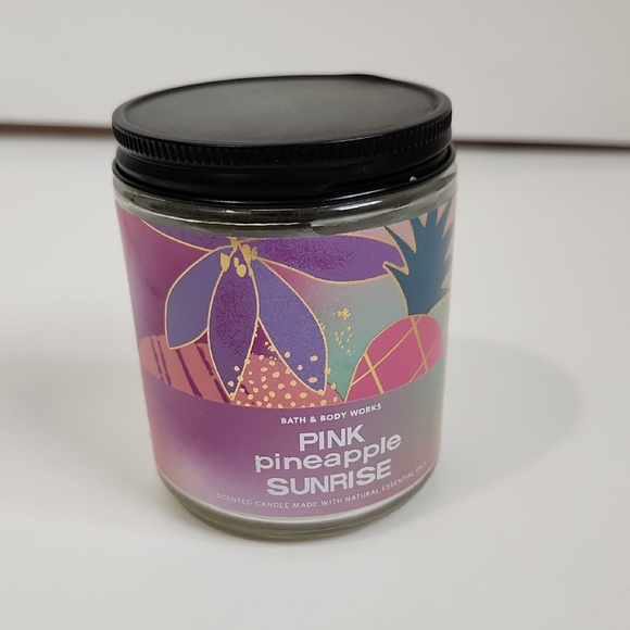 Bath & Body Works Other - Bath & Body Works Pink Pineapple Sunrise Candle 1‎ Wick 7 oz Deco Ambience NEW